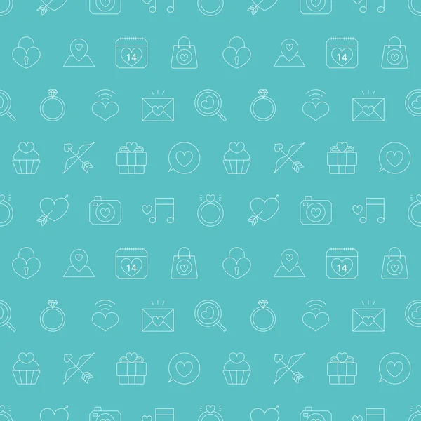 Valentine's day line icon pattern set — Image vectorielle