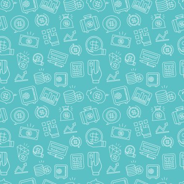 İş Finans satır simge desen seti