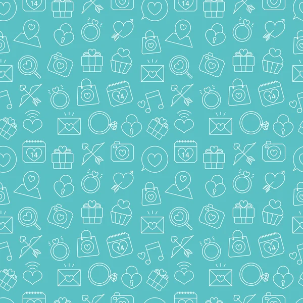 Valentine's day line icon pattern set — Image vectorielle