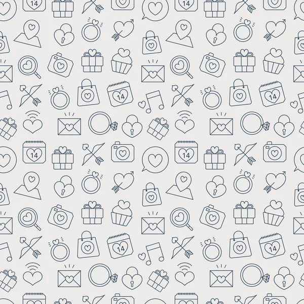 Valentine's day line icon pattern set — Image vectorielle