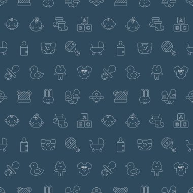 Bebek çizgi simge desen seti