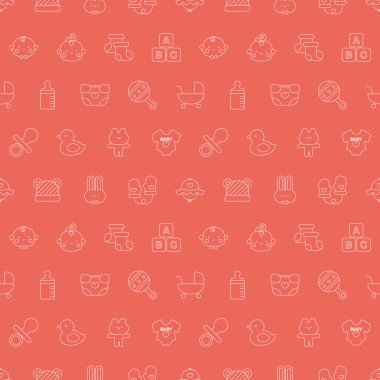 Bebek çizgi simge desen seti