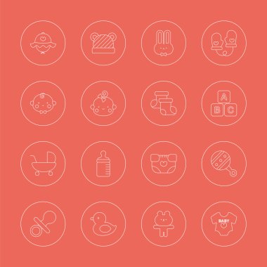 Bebek çizgi Icon set