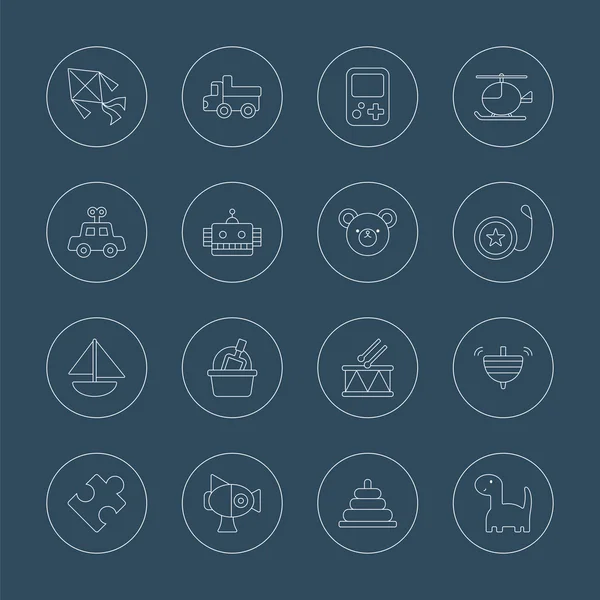 Toy line icon set — Stock vektor