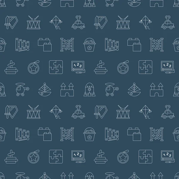 Toy line icon pattern set — Stockový vektor