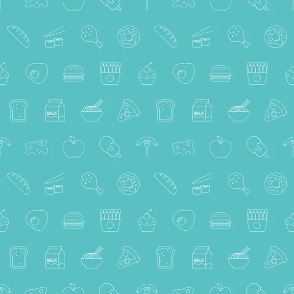 Food line icon pattern set — ストックベクタ