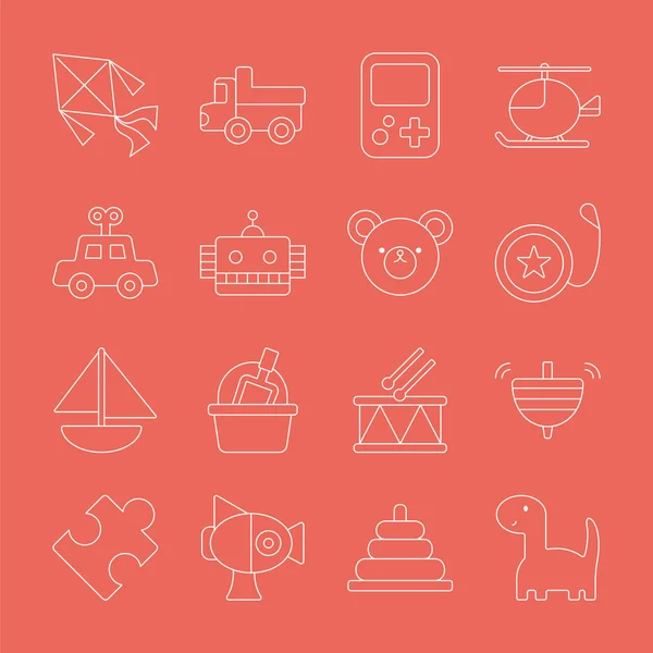 Toy line icon set — Stock Vector