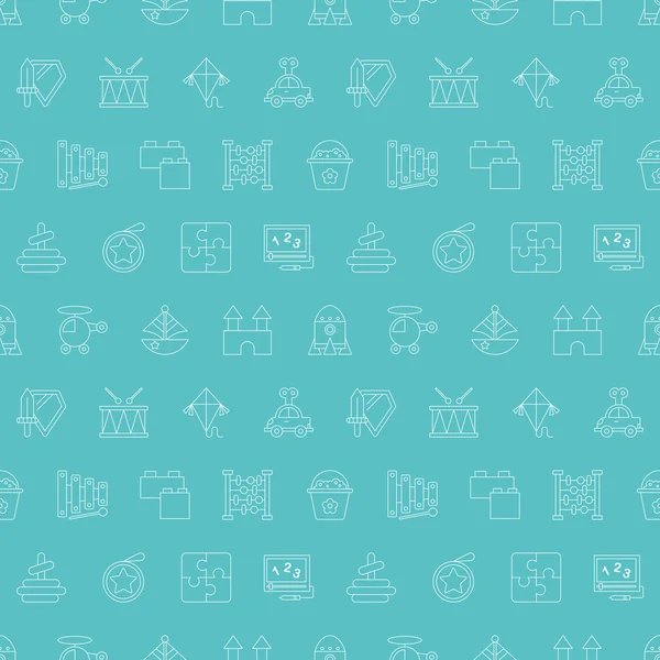 Toy line icon pattern set — Stok Vektör