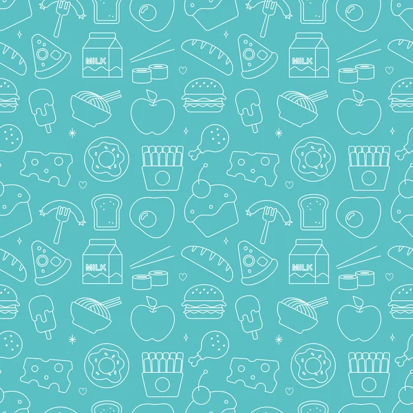 Food line icon circle pattern set — Stockvector