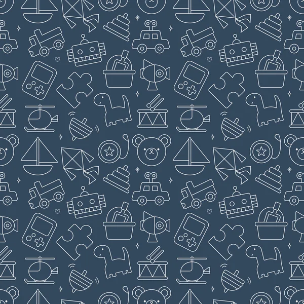 Toy line icon pattern set — Stockový vektor