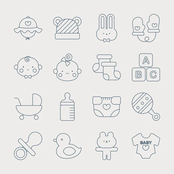 Bebek çizgi Icon set