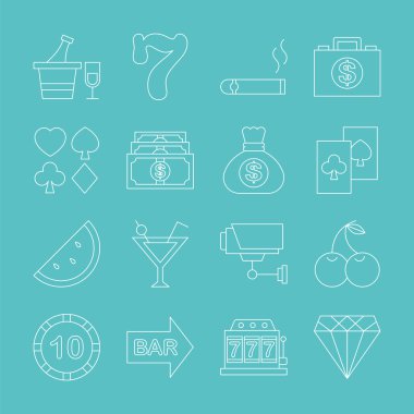 Casino satır Icon set