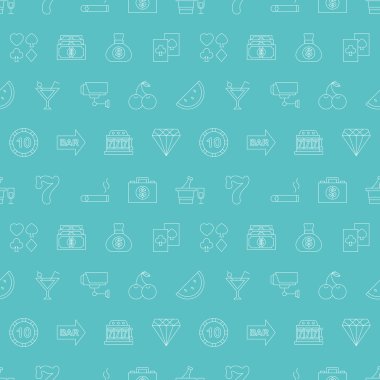 Casino satır simge desen seti