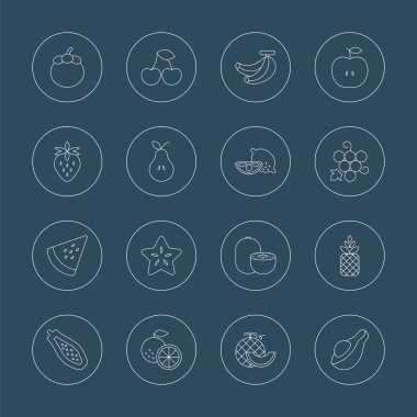 meyve satır Icon set