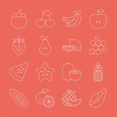 meyve satır Icon set