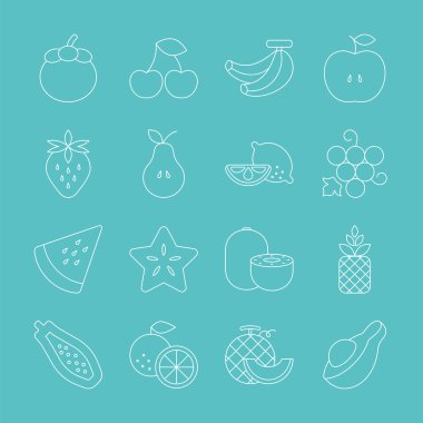 meyve satır Icon set