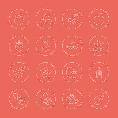 meyve satır Icon set