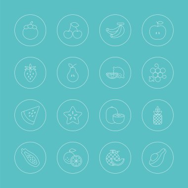 meyve satır Icon set