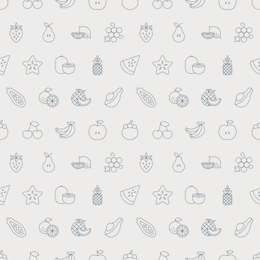 meyve satır simge desen seti