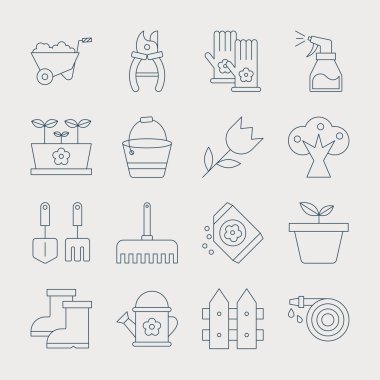 Bahçe satır Icon set