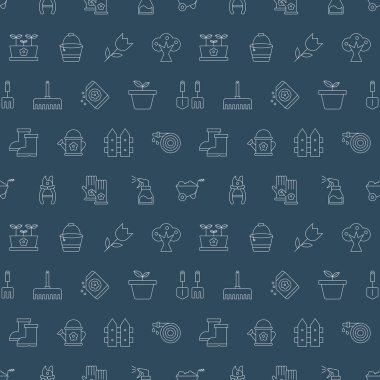 Bahçe satır simge desen seti