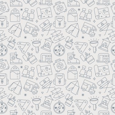 kamp satır simge desen seti