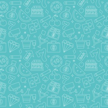 Casino satır simge desen seti