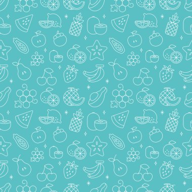 meyve satır simge desen seti