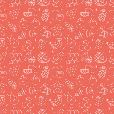 meyve satır simge desen seti