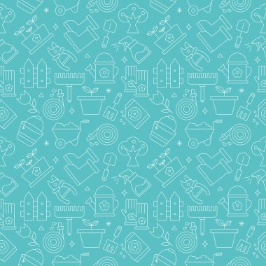 Bahçe satır simge desen seti