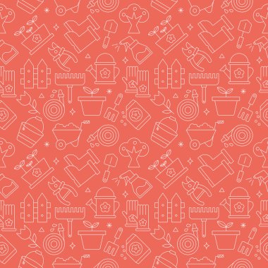 Bahçe satır simge desen seti