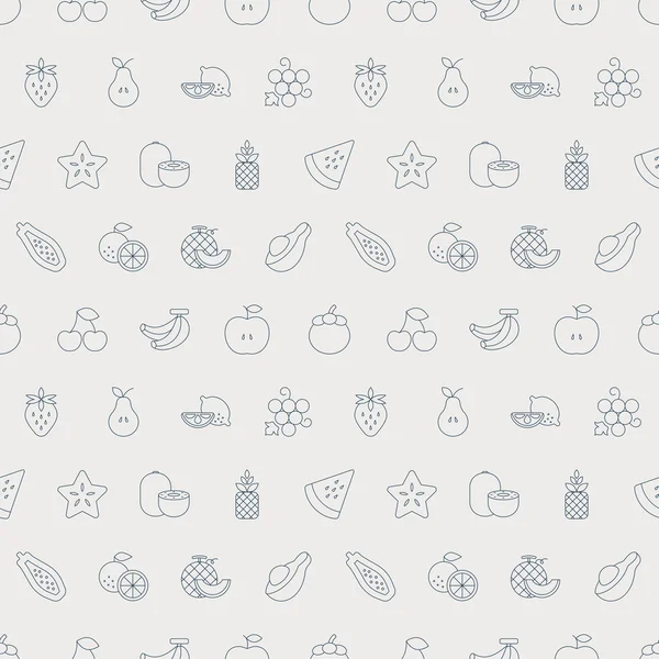 Fruits ligne icône motif ensemble — Image vectorielle