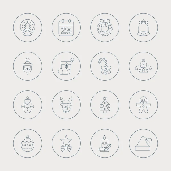 Juego de iconos de línea Navidad — Archivo Imágenes Vectoriales