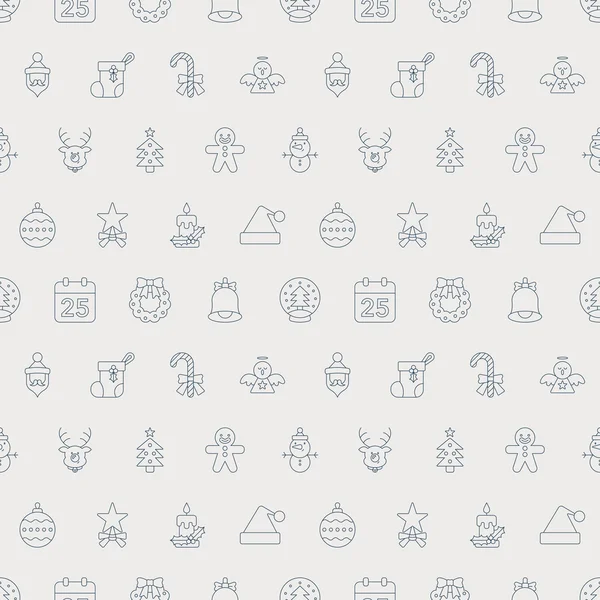 Christmas line icon pattern set — Stock vektor