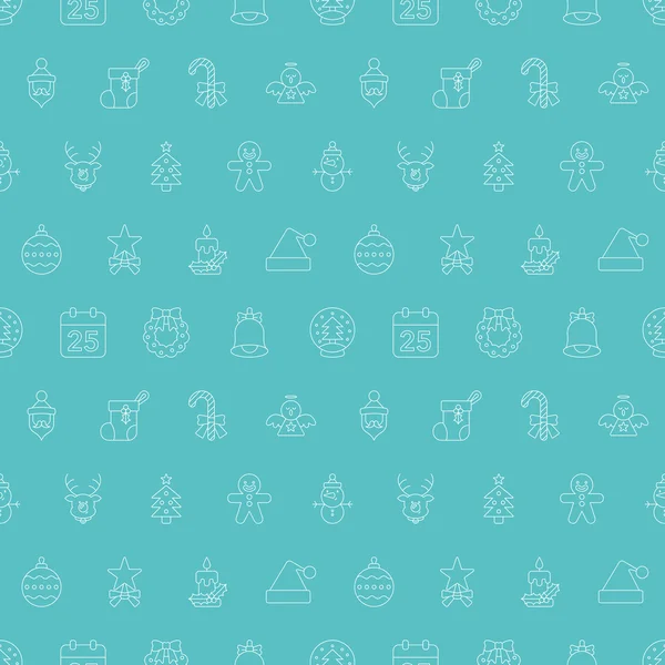 Christmas line icon pattern set — 图库矢量图片