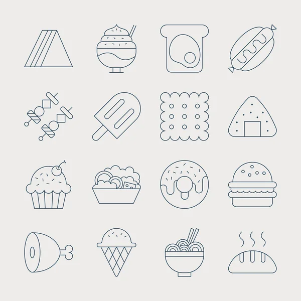 Línea de alimentos icono conjunto — Archivo Imágenes Vectoriales