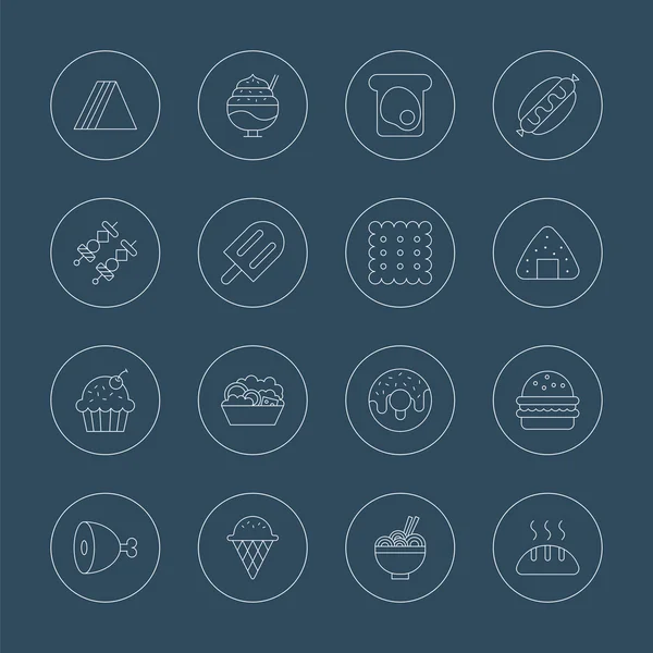 Symbolset für die Lebensmittellinie — Stockvektor