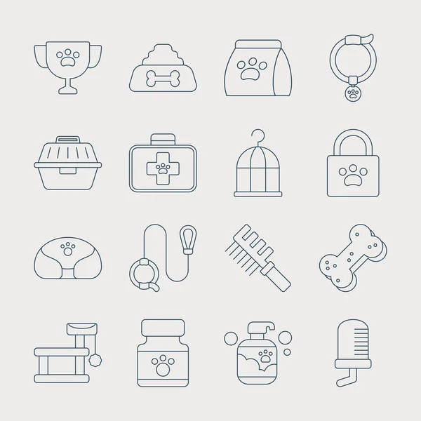 Linha de PET ICON SET — Vetor de Stock