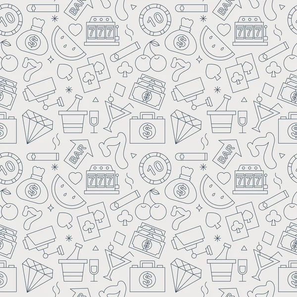 Casino satır simge desen seti