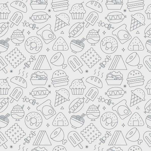 Food line icon pattern set — Διανυσματικό Αρχείο