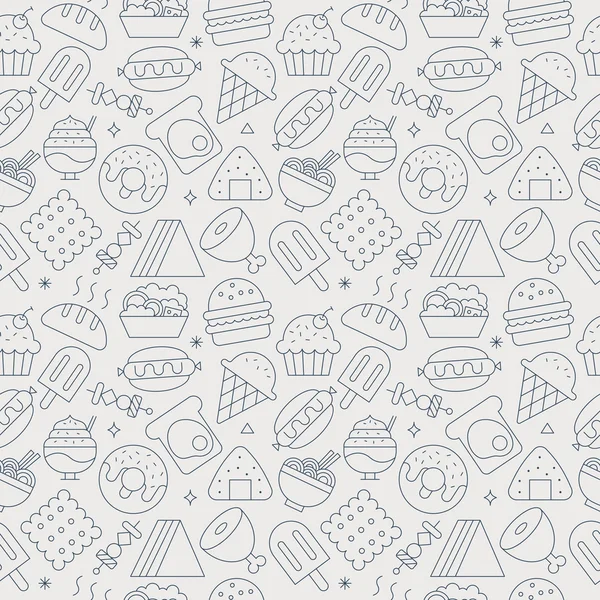 Food line icon pattern set — ストックベクタ