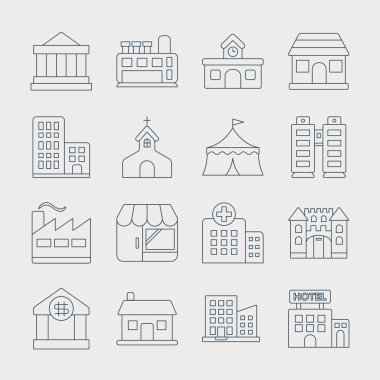 Bina çizgi Icon set