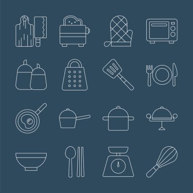 Mutfak satır Icon set