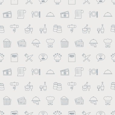 Restoran hattı simge desen seti