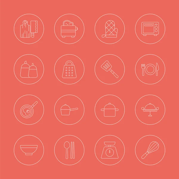 Küchenzeile Icon Set — Stockvektor