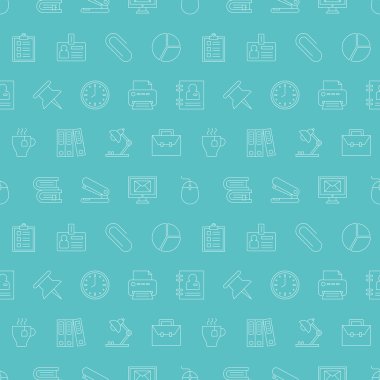 Ofis hattı simge desen seti