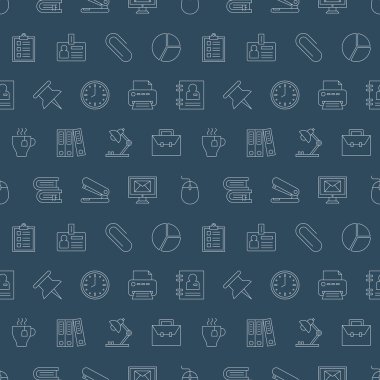 Ofis hattı simge desen seti