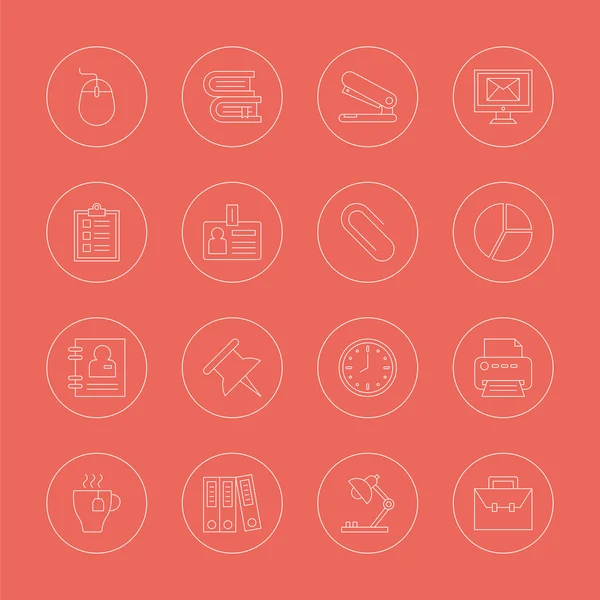 LIGNE DE BUREAU ICON SET — Image vectorielle