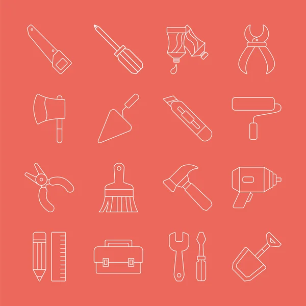 Conjunto de ícones de linha de ferramentas — Vetor de Stock