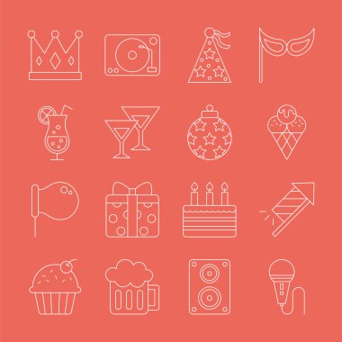 parti çizgi Icon set